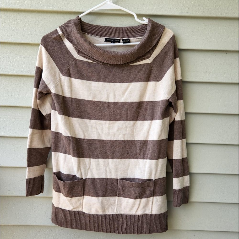 Jeanne Pierre 100% cotton sweater with front pockets